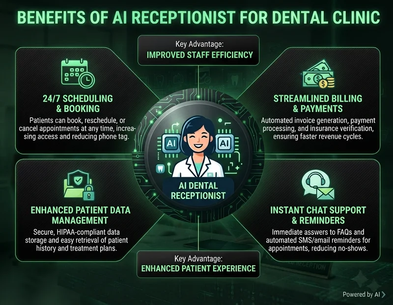 benefits of ai receptionist for dental clinics